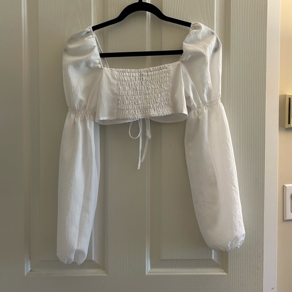 H&M cropped puff sleeve top - XS - Picture 2 of 2